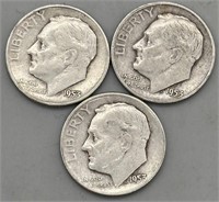 (3) 1953 D Roosevelt Dimes