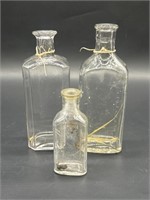 (3) Clear Glass Bottle Vases