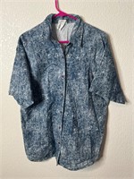 Vintage Acid Wash Denim Shirt Blouse