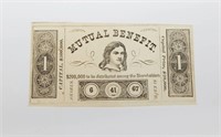 EARLY MUTUAL BENEFIT $1 SHARE (LOTTERY) NOTE