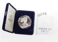 1996 PROOF SILVER EAGLE in BOX WITH COA
