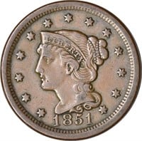 1851 LARGE CENT - VF/XF