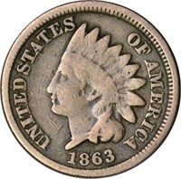 1863 INDIAN HEAD CENT - VG
