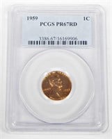 1959 PROOF LINCOLN CENT - PCGS PR67 RED