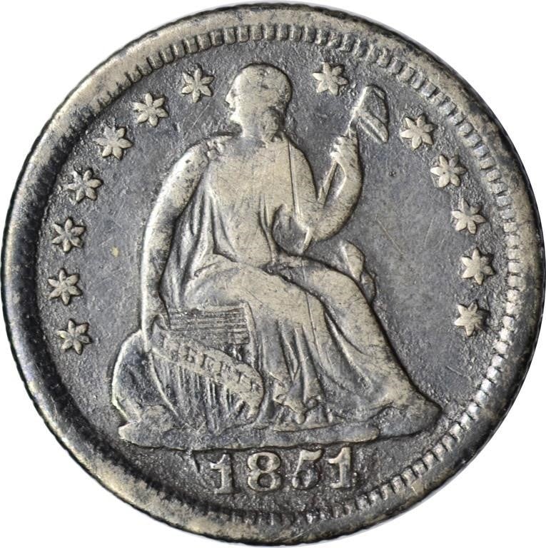 1851-O SEATED HALF DIME - FINE DETAILS, CORRODED