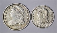 1831 BUST HALF DIME and 1835 BUST DIME