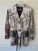 Vintage Neiman Marcus Fur Coat with Leather Trim