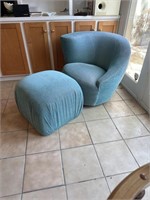 Modern Upholstered Chair and Ottoman