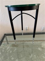 Round Metal Side Table with Glass Top