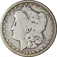 1894-S MORGAN DOLLAR - GOOD, OLD CLEANING