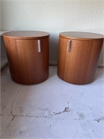 Small Round Wood Bed Side Tables