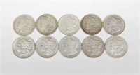 10 MORGAN DOLLARS - 1879 to 1890