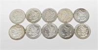 10 MORGAN DOLLARS - 1883 to 1900