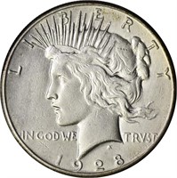 1928 PEACE DOLLAR - XF DETAILS, CLEANED