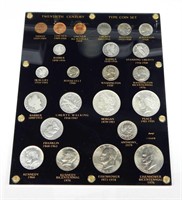 20th CENTURY TYPE COIN SET in CAPITAL HOLDER