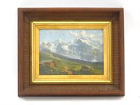 Alpine Landscape. 19th century. Oil painting on