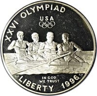 1996 OLYMPICS ROWING PROOF SILVER DOLLAR