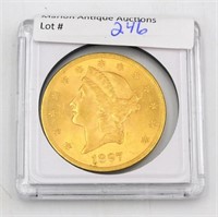 1897 Liberty head double eagle $20 gold piece,