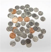 GREAT BRITAIN - 53 SMALL DENOMINATION COINS