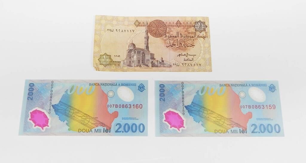 3 WORLD NOTES - EGYPT and ROMANIA