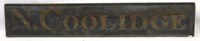 Painted wooden sign N. Coolidge, 19th century,
