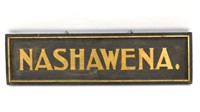 Wooden old gilt sign for Nashawena, late 19th