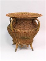 Rare Victorian wicker footed jardiniere or