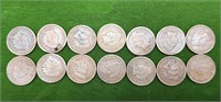 14pc US Indian Head Wheat Pennies