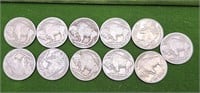 11pc US Buffalo Nickels