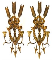 Pair of Regency-revival sconces. Early 20th