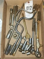 FLAT OF VARIOUS SIZE SOCKETS- RATCHETS & RELATED