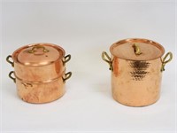 (2) Vintage French copper pots. 20th c. (1)