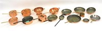 (15) Vintage copper pots and pans. To include: