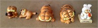 5 Enesco Vintage Garfield Ceramic Figurines
