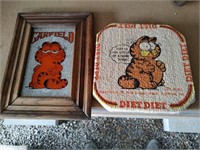 2 Vintage Garfield Wall Hangings
