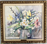 A.B. STONE WATERCOLOUR OF FLOWERS