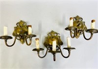 ANTIQUE BRASS WALL SCONCES