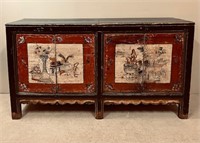 ANTIQUE PAINT DECORATED CHINESE SIDEBOARD