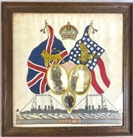 COMMEMORATIVE WWI WOOLWORK PICTURE