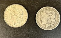 1887 and 1890 AMERICAN MORGAN SILVER DOLLARS