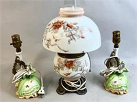 3 ANTIQUE BOUDOUIR LAMPS