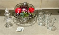 Kitchen Lot with Cake Dish and Fruit