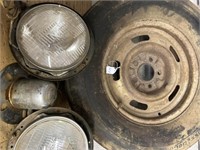 Tire and Two Headlights