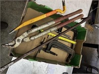 "C" Clamps, Crow Bar, Pruners, and More