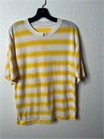 Vintage Femme Yellow Striped Ringer Shirt