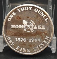 Homestake Gold Mine 1 Troy Oz. .999 Silver Round