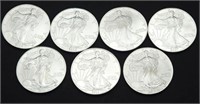 7 - American Silver Eagles UNC 2004 - 2010