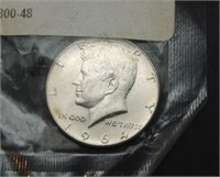 1964 Kennedy Half Dollar UNC  - 90% Silver