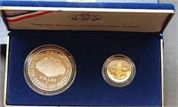 US Commemorative Silver Dollar & Gold Five Dollar