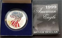 Colored 1999 American Silver Eagle Dollar